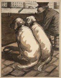 Salvavidas en el Sena en París, ilustración de 